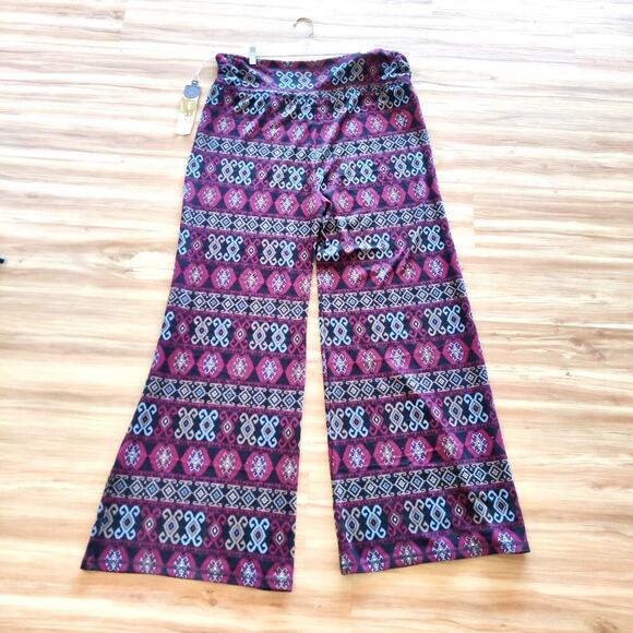 Double D Ranch Wide Leg Pull On Rug Palazzo Pant Flare Striped West Tribal Sz 2X - Picture 2 of 5